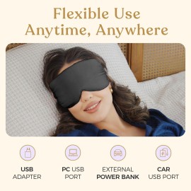 Heated Eye Mask for Dry Eye Relief - Stye Treatment, Warm Compress for Sinus, Electric Warming Patch With Moist Heat - Black