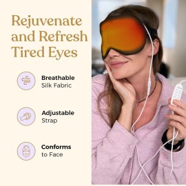 Heated Eye Mask for Dry Eye Relief - Stye Treatment, Warm Compress for Sinus, Electric Warming Patch With Moist Heat - Black