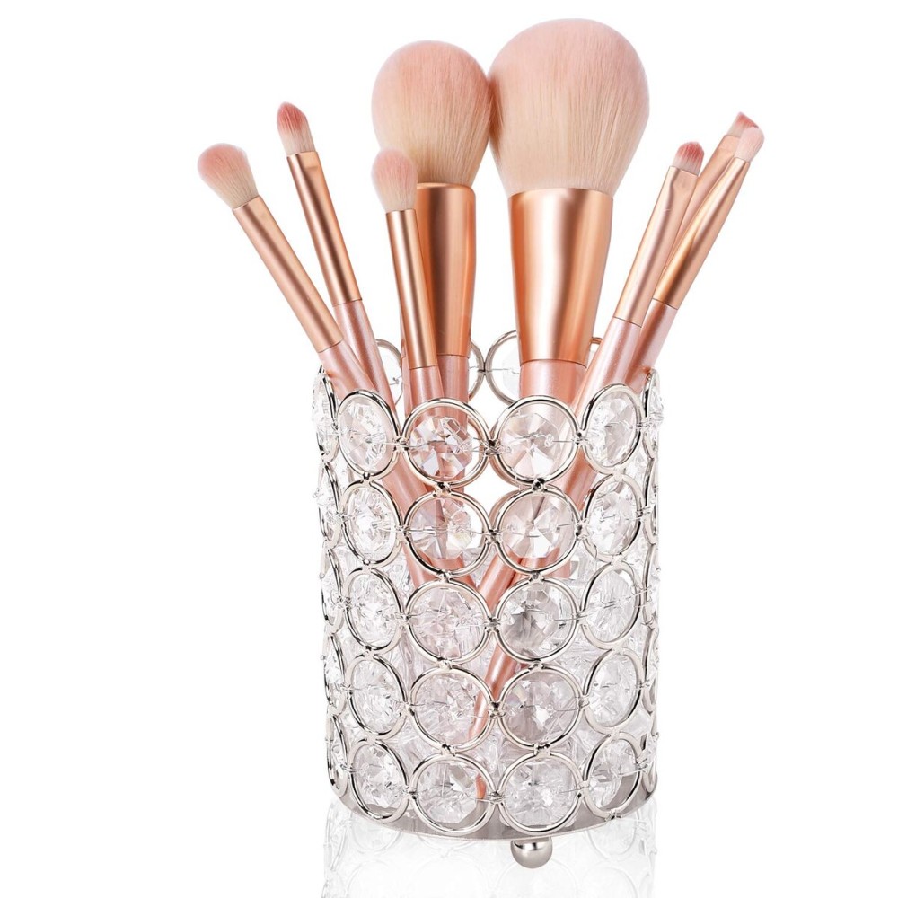 ShellKingdom Makeup Brush Holder, Clear Crystal Diamond Cosmetic Brush Storage Organizer Holder, Candle Holder for Wedding Christmas Birthdays Gifts Home Office Decor Dresser ShellKingdom Makeup Brush Holder, Clear Crystal Diamond Cosmetic Brush Storage Organizer Holder, Candle Holder for Wedding Christmas Birthdays Gifts Home Office Decor Dresser