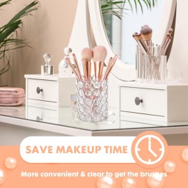 ShellKingdom Makeup Brush Holder, Clear Crystal Diamond Cosmetic Brush Storage Organizer Holder, Candle Holder for Wedding Christmas Birthdays Gifts Home Office Decor Dresser ShellKingdom Makeup Brush Holder, Clear Crystal Diamond Cosmetic Brush Storage Organizer Holder, Candle Holder for Wedding Christmas Birthdays Gifts Home Office Decor Dresser