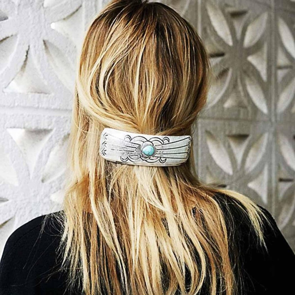 Yean Boho Turquoise Hair Clip Vintage Barrettes Minimalist Hair Pin for Women and Girls (Silver) Yean Boho Turquoise Hair Clip Vintage Barrettes Minimalist Hair Pin for Women and Girls (Silver)