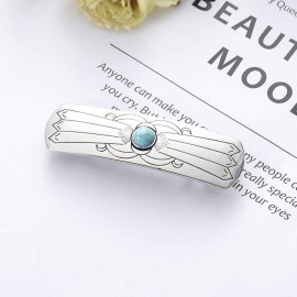 Yean Boho Turquoise Hair Clip Vintage Barrettes Minimalist Hair Pin for Women and Girls (Silver) Yean Boho Turquoise Hair Clip Vintage Barrettes Minimalist Hair Pin for Women and Girls (Silver)