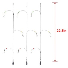 SENYUBBY High Strength 7 Strands Steel Wire Leader Rigs with Hooks Swivels Snap Connect,Saltwater Fishing Assecories Steel Wire Leader with Nylon-Coating