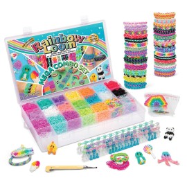 Rainbow Loom MEGA Combo Set, Features 7000+ Colorful Rubber Bands, 2 step-by-step Bracelet Instructions, Organizer Case, Great Gift for Kids 7+ to Promote Fine Motor Skills