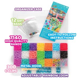 Rainbow Loom MEGA Combo Set, Features 7000+ Colorful Rubber Bands, 2 step-by-step Bracelet Instructions, Organizer Case, Great Gift for Kids 7+ to Promote Fine Motor Skills