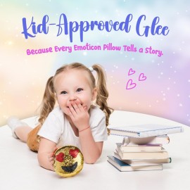 Forest & Twelfth Flip Sequin Round Mini Emoticon Pillows, 5-5.5 Inches, Set of 6 Emotive Expressions Designs, Reversible Mermaid Sequins, Plus Pencil and Memo Notebook, Great Gift!