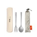 TiTo Titanium Bright Colorful Ultra Lightweight Titanium Camping Utensil Set Eco-Friendly Titanium Spork Spoon for Backpacking Hiking Outdoors (Sandblasting)