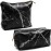 Glamlily Black Marble Printed Cosmetic Travel Pouch Set for Makeup Supplies (2 Pack)