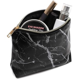 Glamlily Black Marble Printed Cosmetic Travel Pouch Set for Makeup Supplies (2 Pack) Glamlily Black Marble Printed Cosmetic Travel Pouch Set for Makeup Supplies (2 Pack)