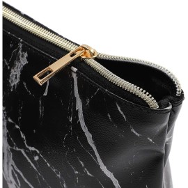 Glamlily Black Marble Printed Cosmetic Travel Pouch Set for Makeup Supplies (2 Pack) Glamlily Black Marble Printed Cosmetic Travel Pouch Set for Makeup Supplies (2 Pack)