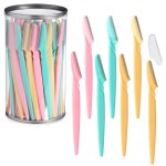 Glamlily 60 Pack Facial Dermaplaning Tool, Face Razors for Women\'s Hair Removal, 6-Inch Shavers Bulk Set in 3 Colors (Pink, Turquoise Blue, Light Yellow)