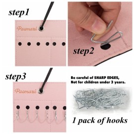 Baby Headband Organizer,Headband Holder for Baby Girl, Large Capacity Hair Bows Clips Hanging Organizer (Pink)