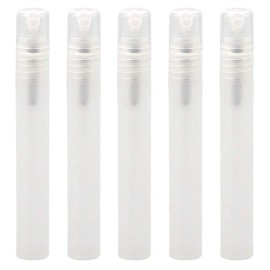 Linwnil 10ml 0.34 oz Frosted Plastic Tube Empty Refillable Perfume Bottles Spray for Travel and Gift,Mini Portable pen (10)