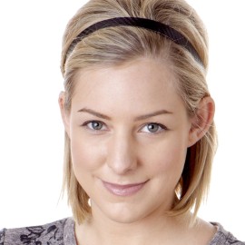 Hipsy Regular Size, Women\'s Adjustable NO Slip Skinny Tech Sport Headband 2pk Multi Packs (Black & Red 2pk)