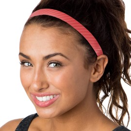 Hipsy Regular Size, Women\'s Adjustable NO Slip Skinny Tech Sport Headband 2pk Multi Packs (Black & Red 2pk)