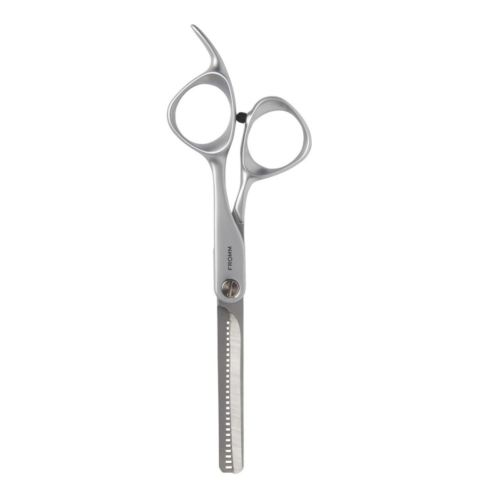 Fromm Transform 5.75 28 Tooth Thinning Shears for Haircutting Wet and Dry Hair, Polished Silver Japanese Steel Scissors with Beveled Blades and Microserrated Thinning Teeth