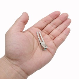 30 Pcs Hairdressing Double Prong Curl Clips 1.8 Curl Setting Section Hair Clips for Hair Bow Great Pin Curl Clip, Styling Clips for Hair Salon, Barber, Silver.