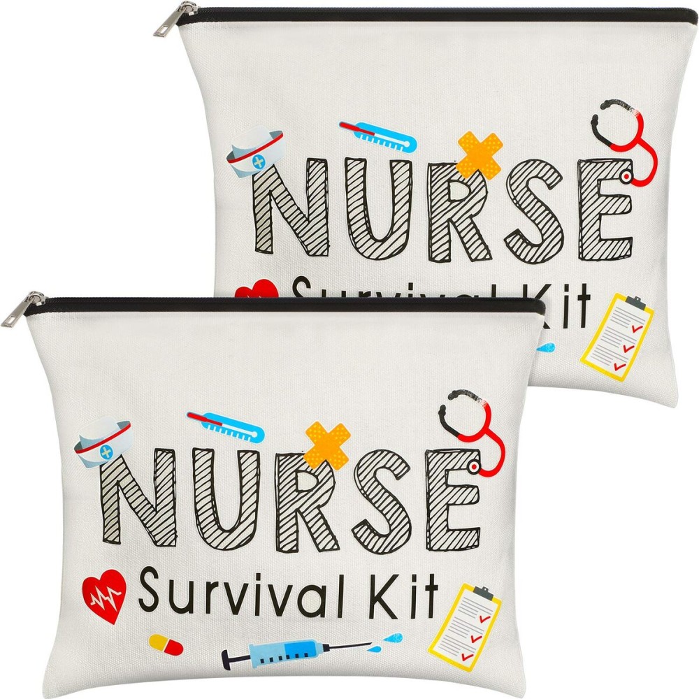 2 Packs Nurse Survival Kit Cosmetic Bag Funny Makeup Bag Nurse Gift for Women, Nursing Student, Nurse Practitioner, Nurse Appreciation Week Gift Travel Bag 2 Packs Nurse Survival Kit Cosmetic Bag Funny Makeup Bag Nurse Gift for Women, Nursing Student, Nurse Practitioner, Nurse Appreciation Week Gift Travel Bag