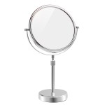 Nicesail Makeup Mirror Tabletop 8 Inch Double-Sided with 7X Magnification, Magnifying Mirror with Pedestal for Shaving Mirror, Height Adjustable Mirror for Makeup, Chrome Finish (8 Inch, 7X)