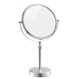 Nicesail Makeup Mirror Tabletop 8 Inch Double-Sided with 7X Magnification, Magnifying Mirror with Pedestal for Shaving Mirror, Height Adjustable Mirror for Makeup, Chrome Finish (8 Inch, 7X)