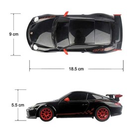 PowerTRC Radio Remote Control Car Porsche 911 GT3 RS Sports Car for Kids and Adults Age 6-12 Years 1:24 Scale (Black) Officially Licensed, Birthday Ideas