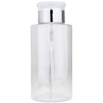 10oz Push Down Pump Dispenser Flip Top Cap Refillable Empty Bottle - Color: Silver - Lockable Travel Cosmetic Packaging Empty Bottle for Nail Polish Manicure