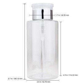 10oz Push Down Pump Dispenser Flip Top Cap Refillable Empty Bottle - Color: Silver - Lockable Travel Cosmetic Packaging Empty Bottle for Nail Polish Manicure