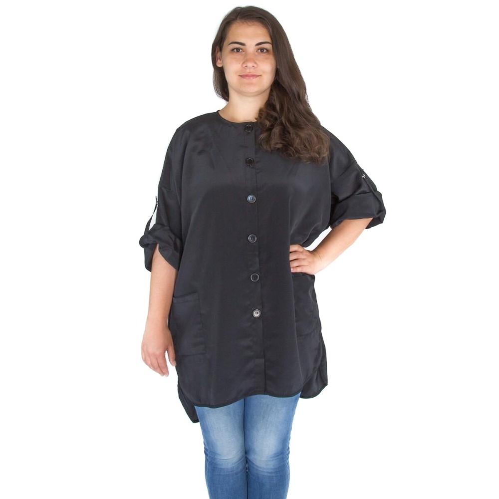 X-Large Plus Size Hair Stylist Tunic - Salon Smock with Roll Sleeves & Pockets - Esthetician Jacket (X-Large)