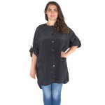 X-Large Plus Size Hair Stylist Tunic - Salon Smock with Roll Sleeves & Pockets - Esthetician Jacket (X-Large)