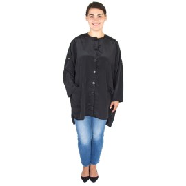 X-Large Plus Size Hair Stylist Tunic - Salon Smock with Roll Sleeves & Pockets - Esthetician Jacket (X-Large)