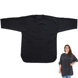 X-Large Plus Size Hair Stylist Tunic - Salon Smock with Roll Sleeves & Pockets - Esthetician Jacket (X-Large)