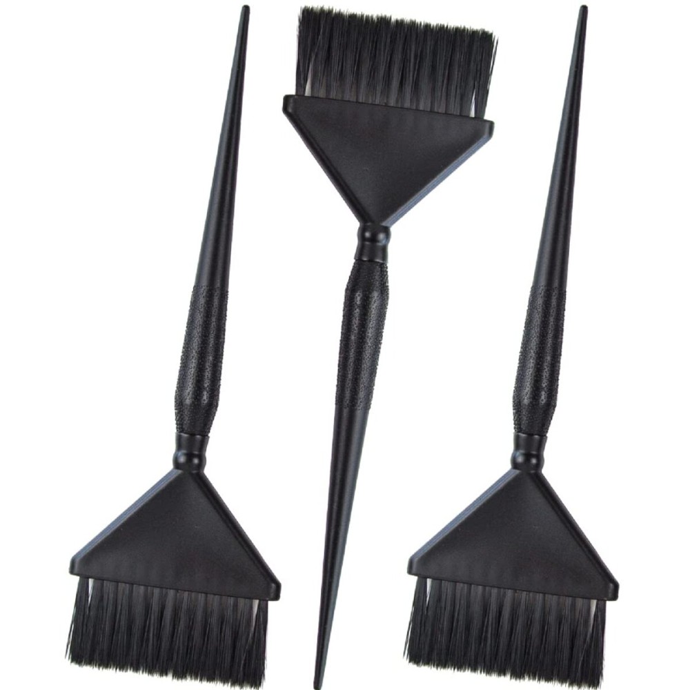 3 Extra Wide Hair Dye Applicator Brushes - Color Brush Set for Root Touch Up (Black)