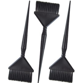 3 Extra Wide Hair Dye Applicator Brushes - Color Brush Set for Root Touch Up (Black)