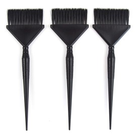 3 Extra Wide Hair Dye Applicator Brushes - Color Brush Set for Root Touch Up (Black)