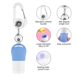 Linkidea Portable Silicone Travel Bottles Set, Empty Hand Soap Containers Refillable Container for Toiletries, Shampoo, Liquid, Cosmetic Multifunctional Bottles (1.3 oz, Pack of 3)