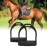 Tnfeeon 2PCS High Strength Stirrups, Black Engineering Plastics Stirrups with Non Slip Rubber Pad Horse Riding Tool Accessories(Small)
