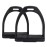 Tnfeeon 2PCS High Strength Stirrups, Black Engineering Plastics Stirrups with Non Slip Rubber Pad Horse Riding Tool Accessories(Big)