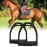 Tnfeeon 2PCS High Strength Stirrups, Black Engineering Plastics Stirrups with Non Slip Rubber Pad Horse Riding Tool Accessories(Big)