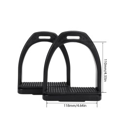 Tnfeeon 2PCS High Strength Stirrups, Black Engineering Plastics Stirrups with Non Slip Rubber Pad Horse Riding Tool Accessories(Big)