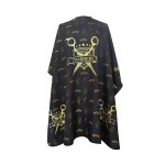Barber Capes for Men, Hair Cutting Cape with Metal Snap Closure, Professional Salon Cape, Large Waterproof Hairdressing Cape for Hairstylist- 63 56 (Black & Gold)