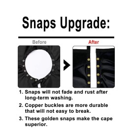 Barber Capes for Men, Hair Cutting Cape with Metal Snap Closure, Professional Salon Cape, Large Waterproof Hairdressing Cape for Hairstylist- 63 56 (Black & Gold)