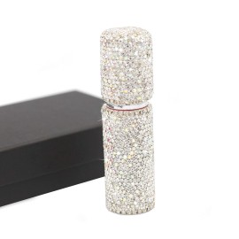 Bestbling Rhinestone Empty Portable spray bottle, cosmetic Perfume spray bottle spray essential oil bottle glass perfume bottle 10ML (Silver)