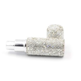 Bestbling Rhinestone Empty Portable spray bottle, cosmetic Perfume spray bottle spray essential oil bottle glass perfume bottle 10ML (Silver)