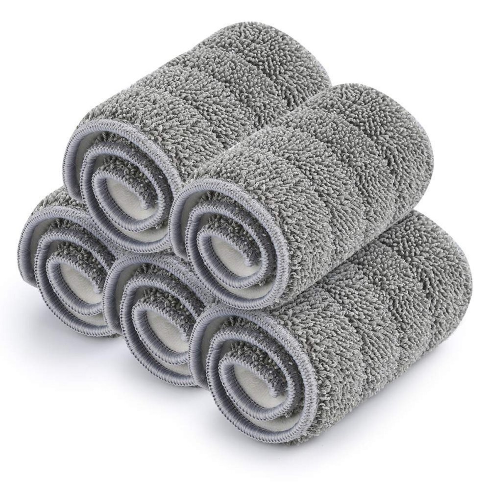 Bulletproof Microfiber Mop Replacement Heads - 5 Pack Washable Pads for Floor Cleaning Compatible with Tethys,Joy Moop & Most 11 - 13 Flat Squeeze Mops for Wet/Dry Mopping, Sanitizing, Scrubbing
