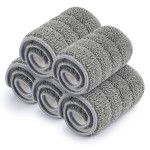 Bulletproof Microfiber Mop Replacement Heads - 5 Pack Washable Pads for Floor Cleaning Compatible with Tethys,Joy Moop & Most 11 - 13 Flat Squeeze Mops for Wet/Dry Mopping, Sanitizing, Scrubbing