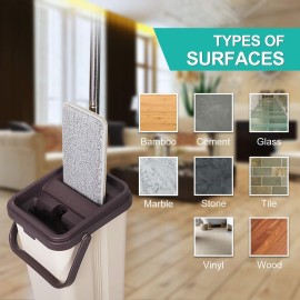 Bulletproof Microfiber Mop Replacement Heads - 5 Pack Washable Pads for Floor Cleaning Compatible with Tethys,Joy Moop & Most 11 - 13 Flat Squeeze Mops for Wet/Dry Mopping, Sanitizing, Scrubbing