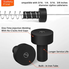 Trsmima Heavy Duty Stainless Steel Zipline Spring Brake Extra Long 6.5 FT, Zipline Stopper, Kids Backyard Zip Line Spring Braking System/Stop/Stopper for 3/16 1/4 5/16 3/8 inch Wire