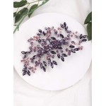 Aimimier Bridal Purple Crystal Hair Comb Amethyst Hair Piece Wedding Hair Accessories for Women and Girls (Purple)