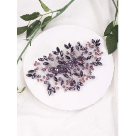 Aimimier Bridal Purple Crystal Hair Comb Amethyst Hair Piece Wedding Hair Accessories for Women and Girls (Purple)