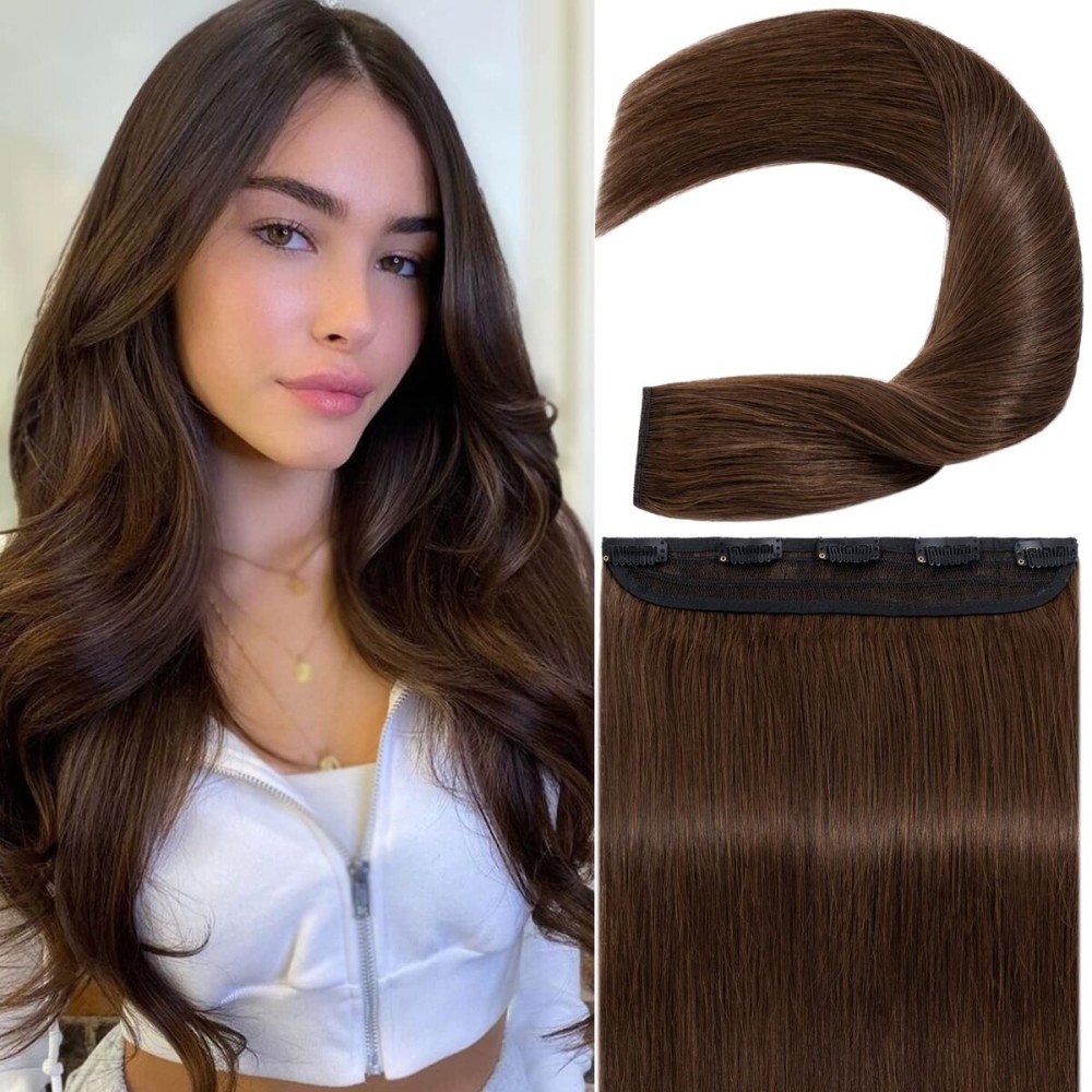 S-noilite Clip in Hair Extensions Human Hair Clip in Human Hair One Piece/5 Clips/3/4 Full Head Standard Weft Clip in Extensions 100% Remy Human Hair Straight 20-50g (Medium Brown) S-noilite Clip in Hair Extensions Human Hair Clip in Human Hair One Piece/5 Clips/3/4 Full Head Standard Weft Clip in Extensions 100% Remy Human Hair Straight 20-50g (Medium Brown)